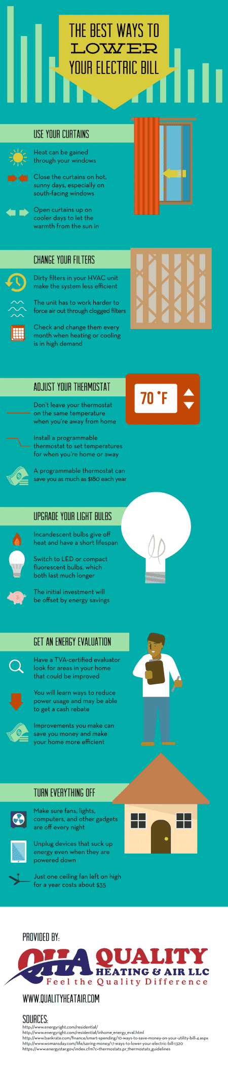 The Best Ways To Lower Your Electric Bill Infographic